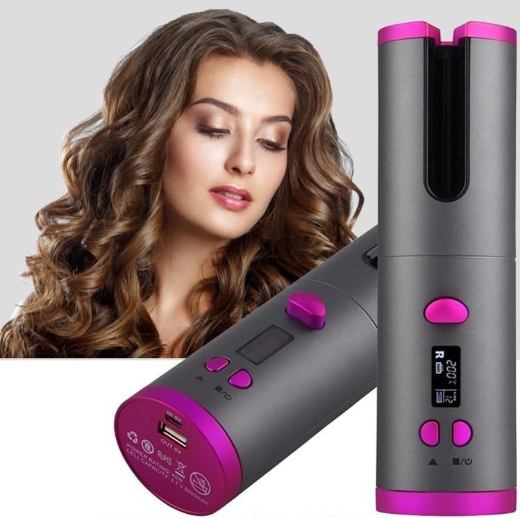Modelador de Cachos Sem Fio Auto Curler Automático Portátil Bivolt